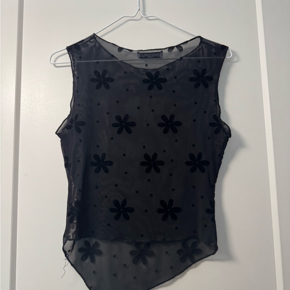 Princess Polly Black Sheer Floral Blouse - Picture 3 of 3